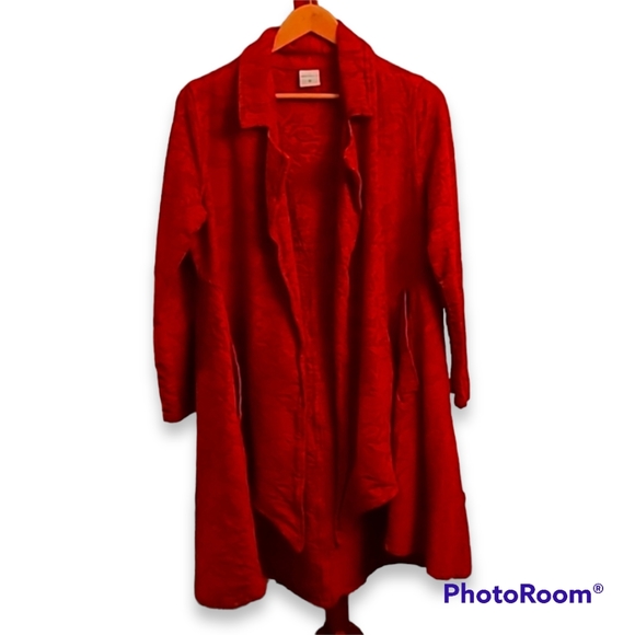 CMC Color Me Cotton Orange Floral Tapestry Coat - Picture 1 of 10